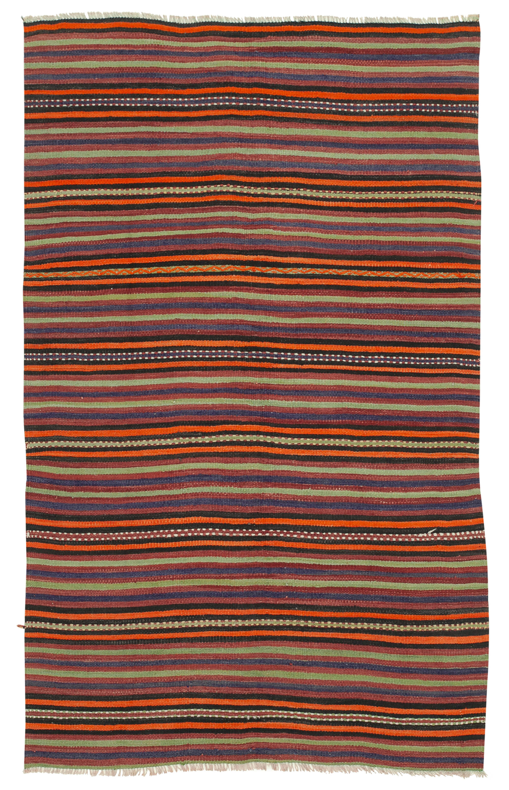 Collection of 4' 10'' x 8' - Anatolian Hand-Woven Kilim Rug in a gallery layout