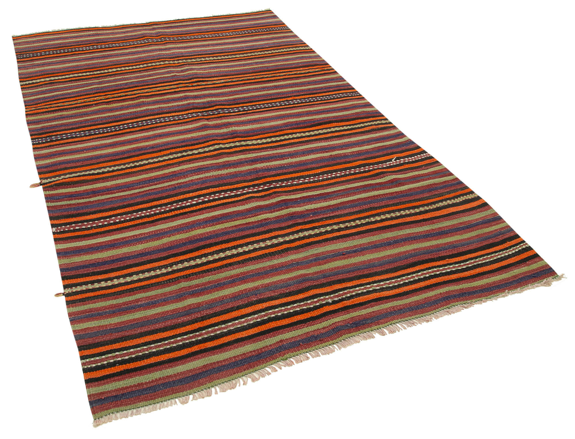 Collection of 4' 10'' x 8' - Anatolian Hand-Woven Kilim Rug in a gallery layout