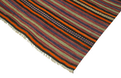 Collection of 4' 10'' x 8' - Anatolian Hand-Woven Kilim Rug in a gallery layout