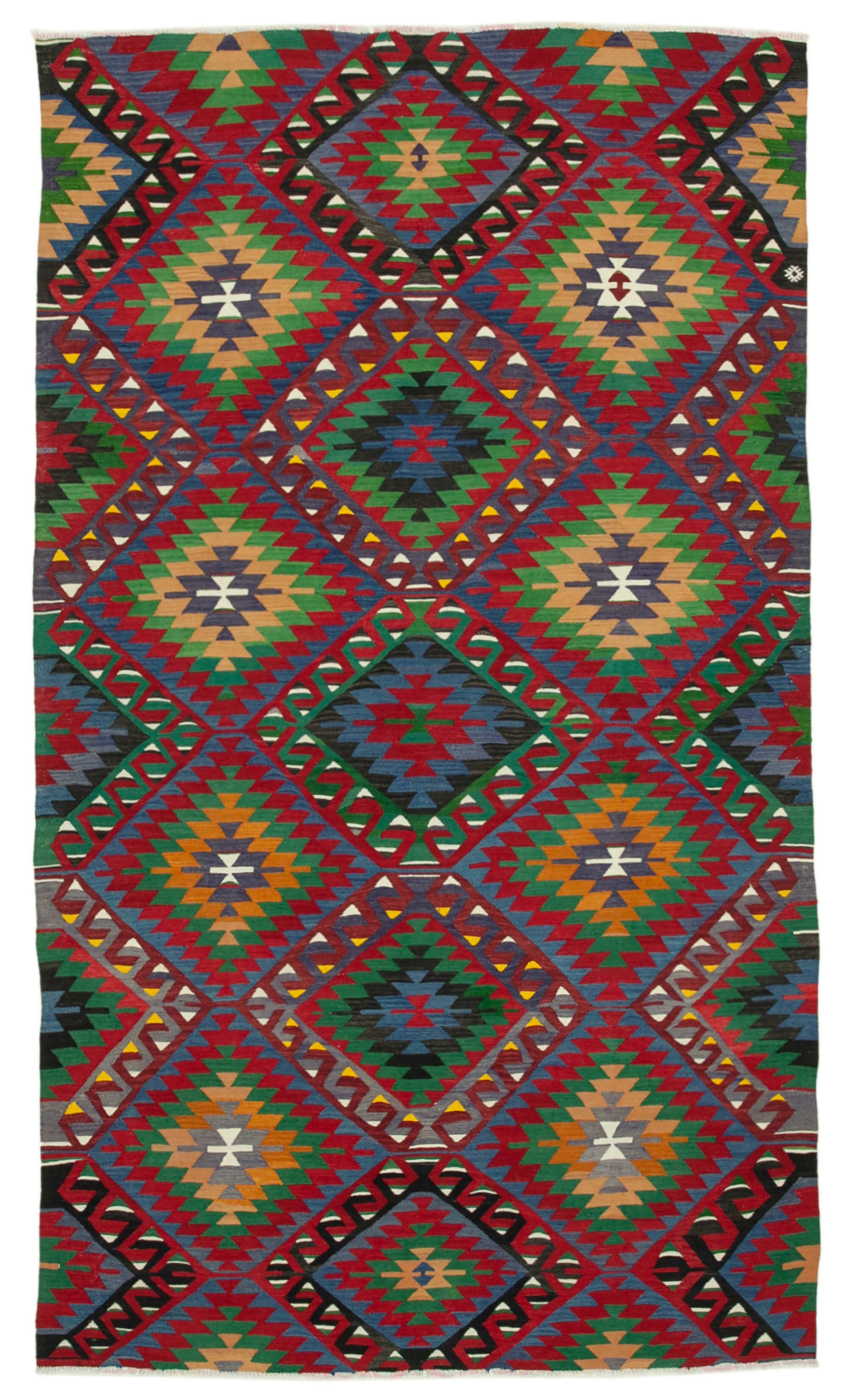 Collection of 5' 9'' x 10' 2'' - Anatolian Hand-Woven Kilim Rug in a gallery layout