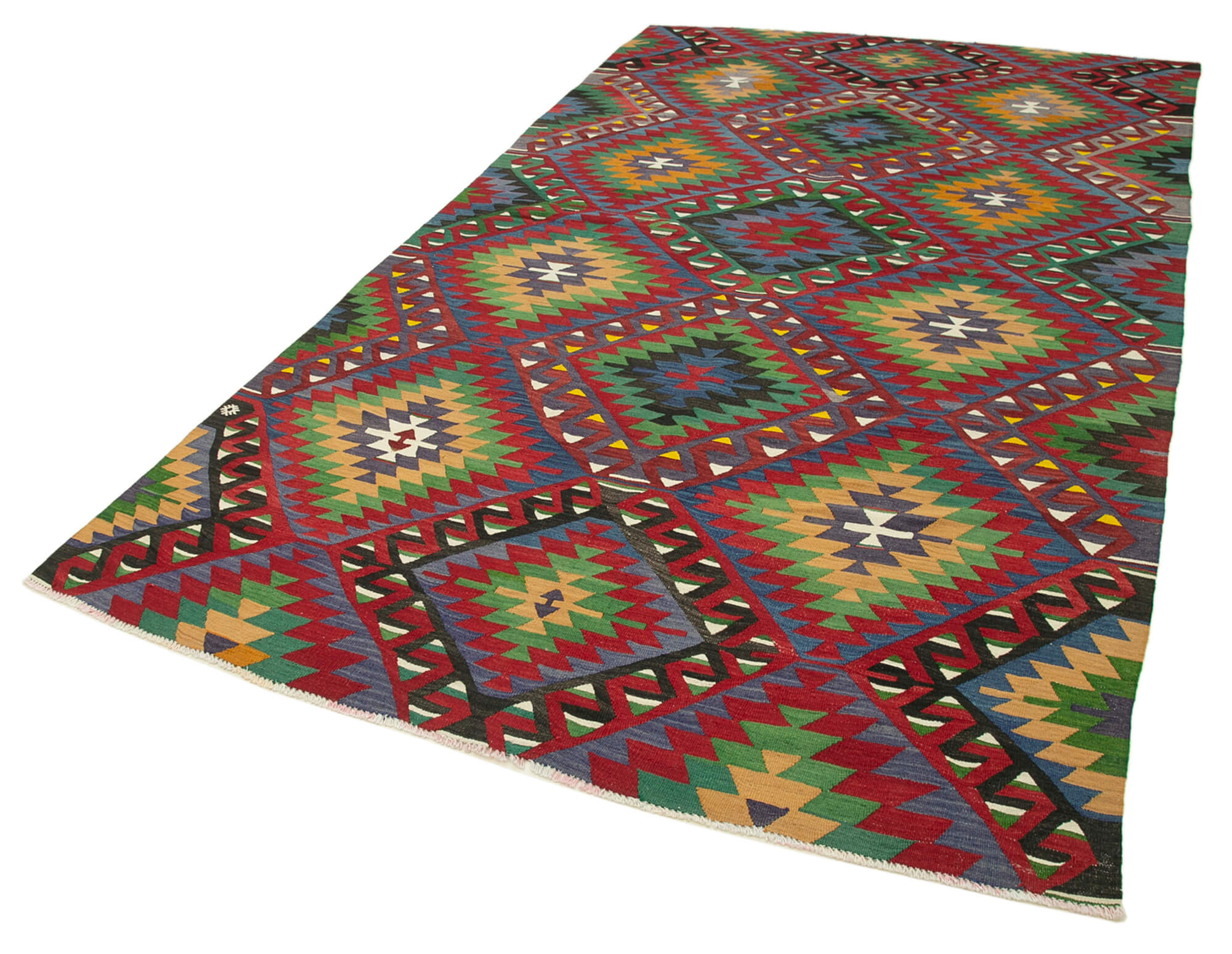 Collection of 5' 9'' x 10' 2'' - Anatolian Hand-Woven Kilim Rug in a gallery layout