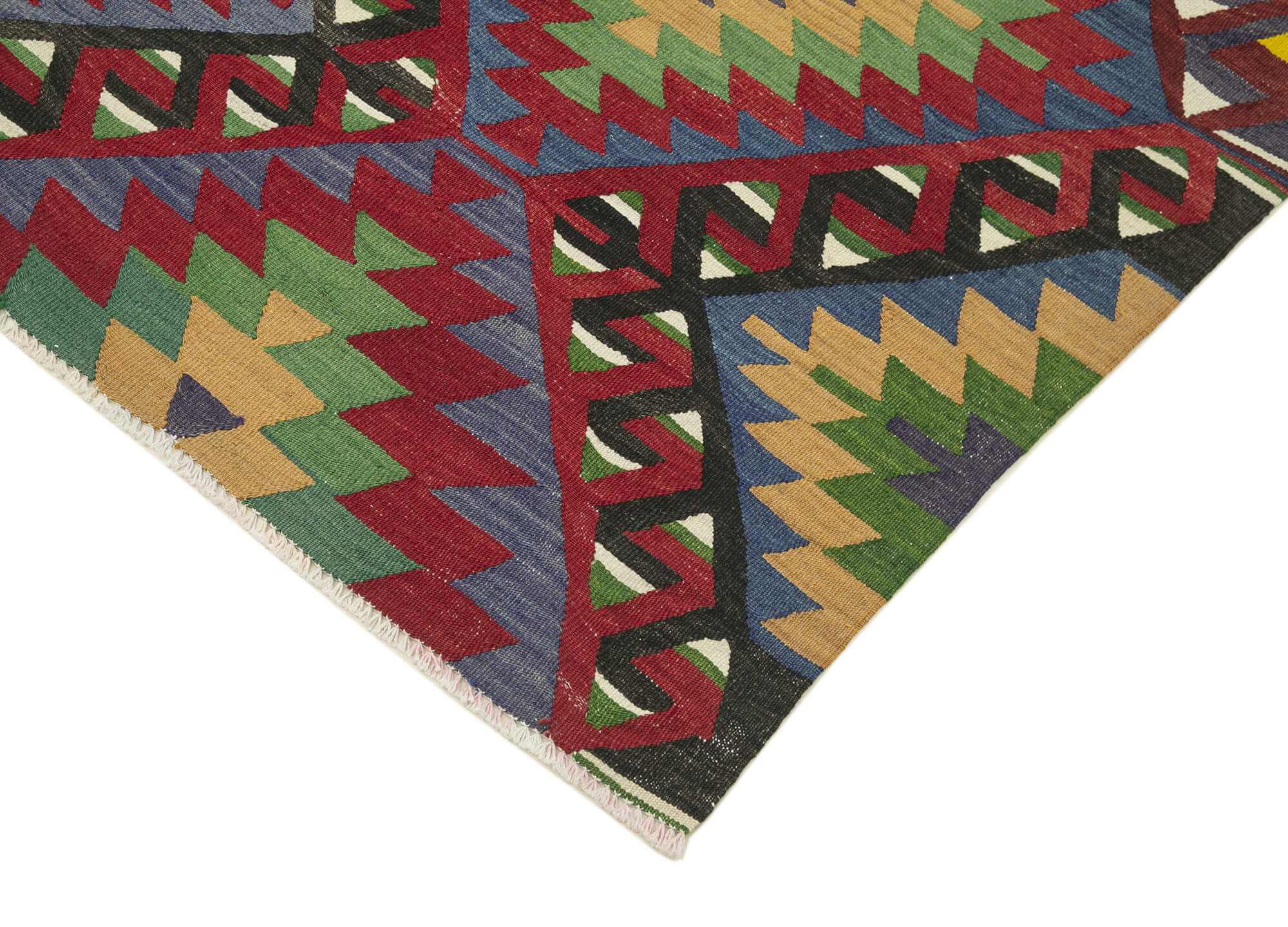 Collection of 5' 9'' x 10' 2'' - Anatolian Hand-Woven Kilim Rug in a gallery layout