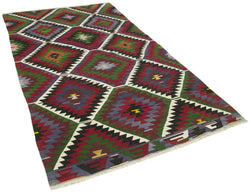 Collection of 4' 11'' 9' - Anatolian Hand-Woven Kilim Rug in a gallery layout