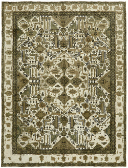 Collection of 9' 2'' x 12' Vintage Hand-Knotted Persian Rug in a gallery layout