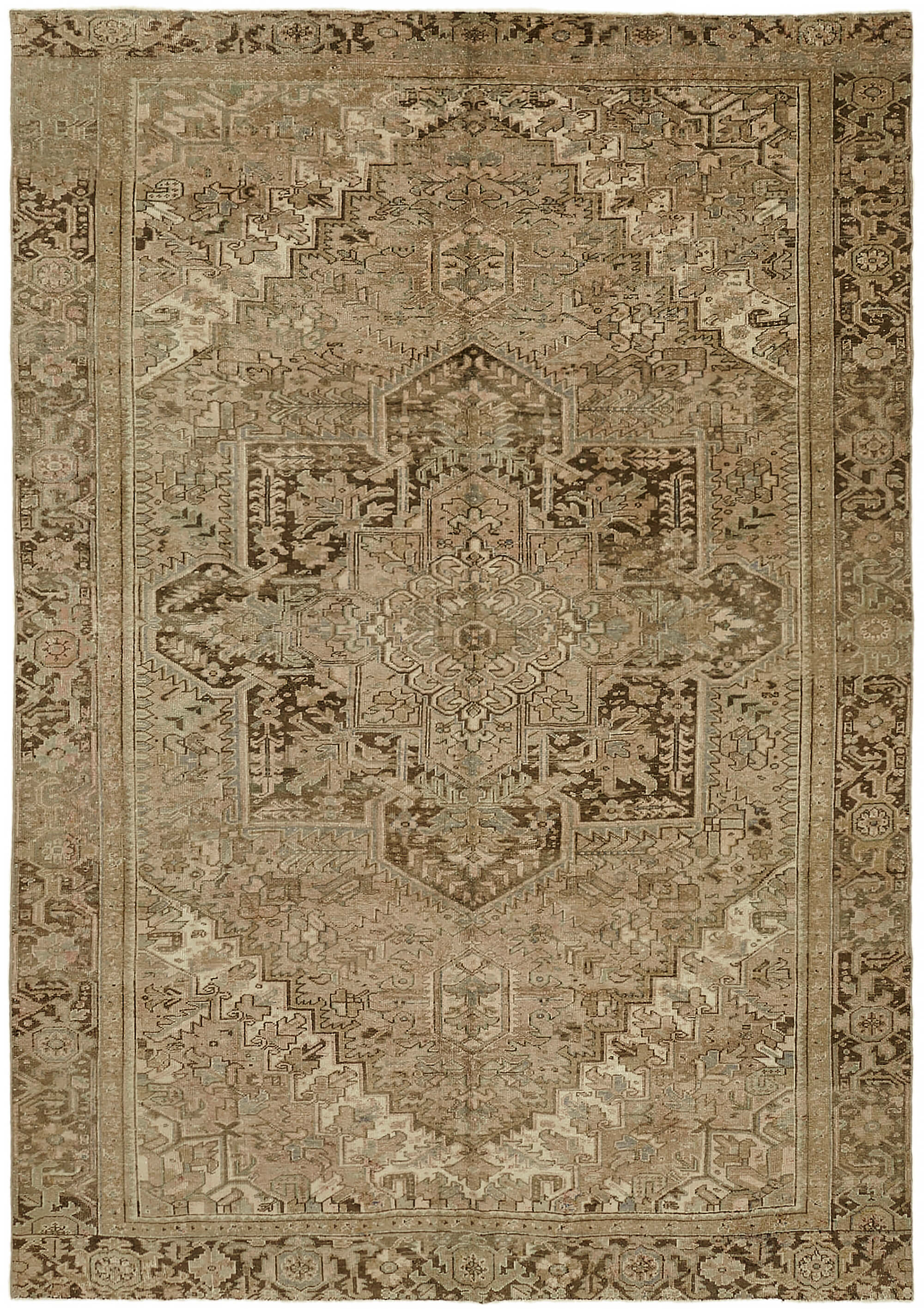 Collection of 9' 4'' x 13' Vintage Hand-Knotted Persian Rug in a gallery layout