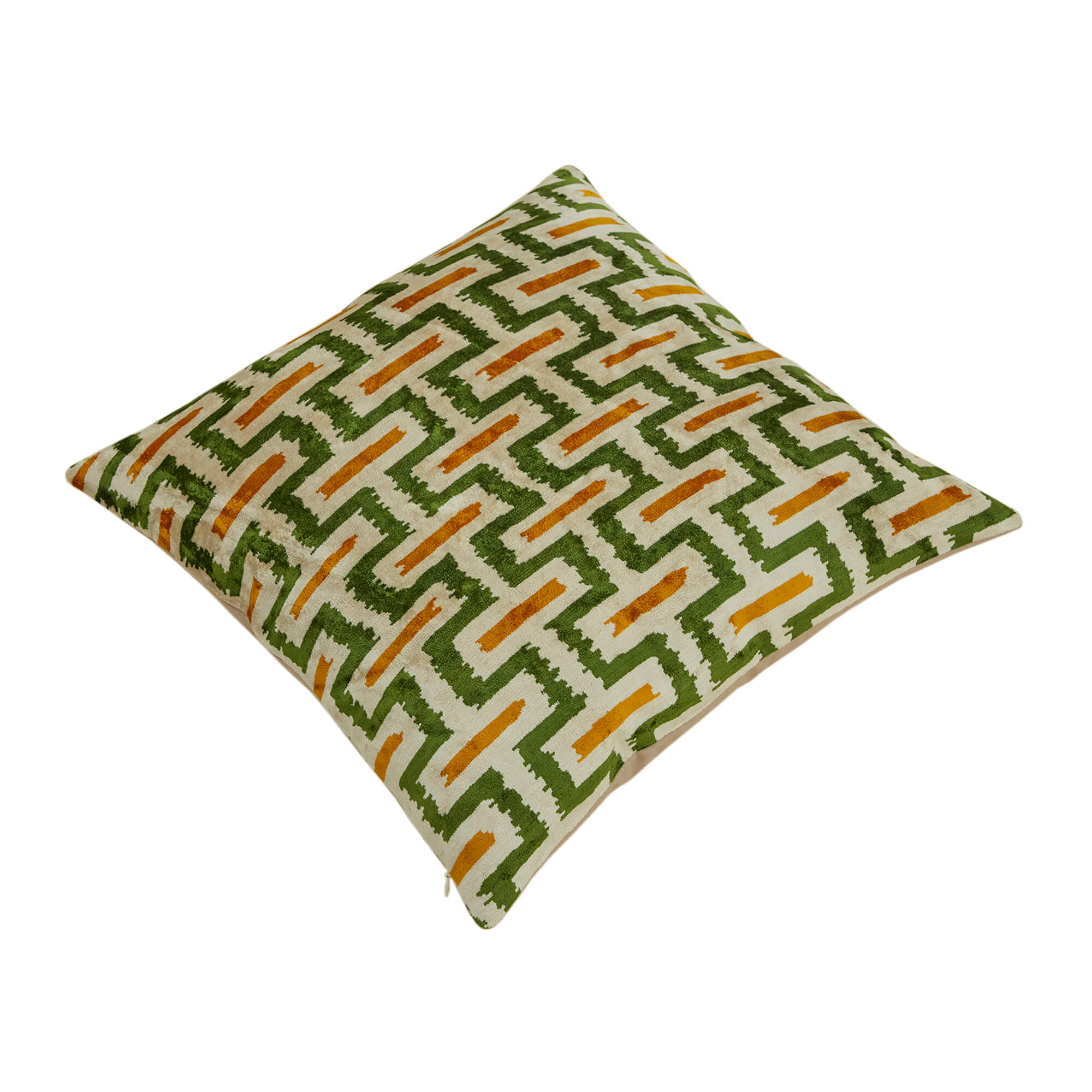 Collection of Green Color Silk Velvet Sofa Pillow Covers in a gallery layout