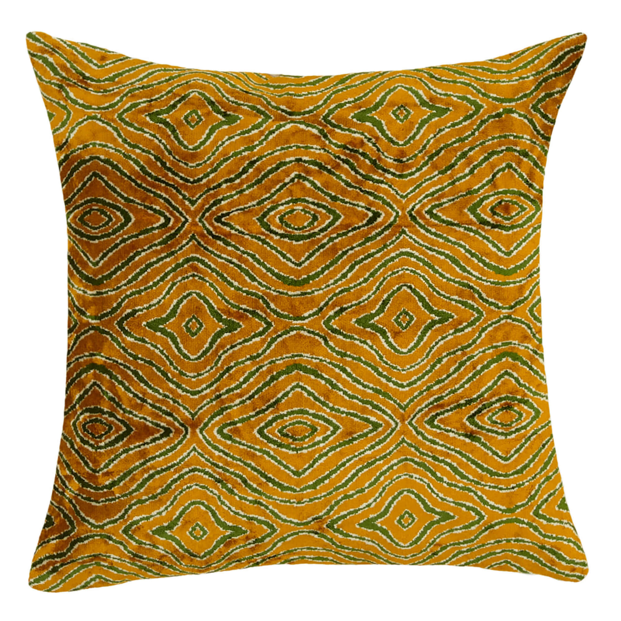 Collection of Silk and Velvet Yellow Pillow Cover in a gallery layout