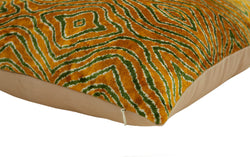 Collection of Silk and Velvet Yellow Pillow Cover in a gallery layout