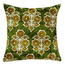 Collection of Silk and Velvet Green Pillow Cover in a gallery layout