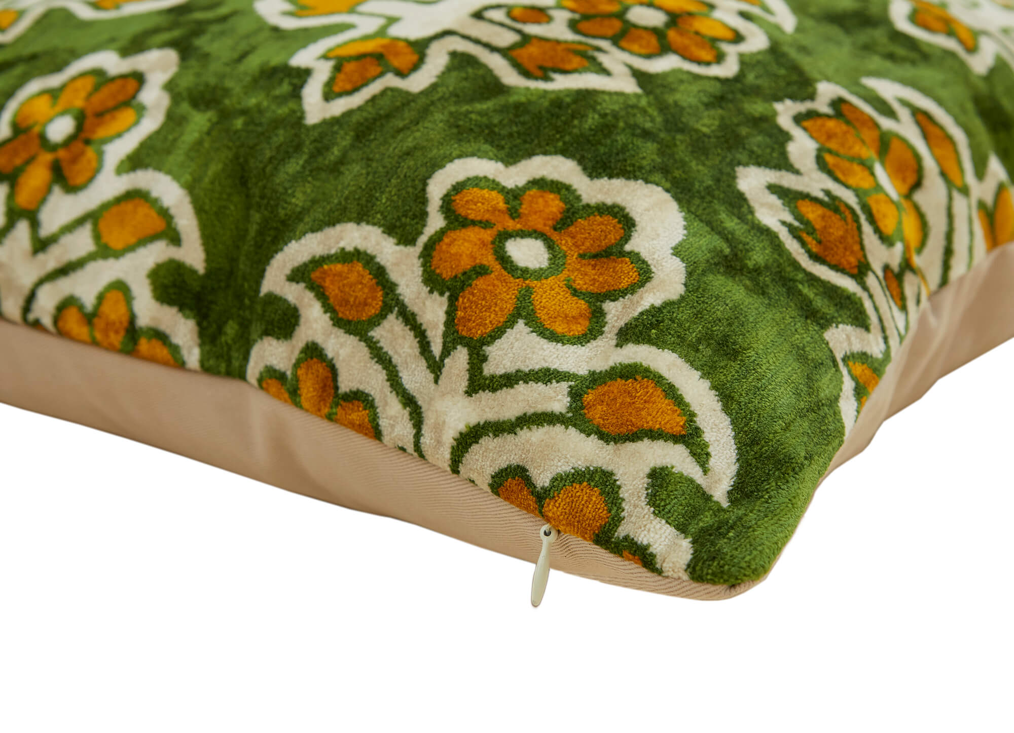 Collection of Silk and Velvet Green Pillow Cover in a gallery layout