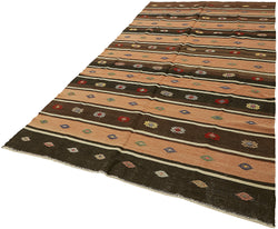 Collection of 6' 1'' x 10' 6'' - Anatolian Hand-Woven Kilim Rug in a gallery layout