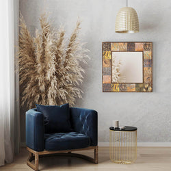 Collection of Landyn Handmade Natural Wall Mirror for Living Room in a gallery layout