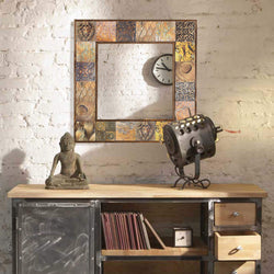 Collection of Landyn Handmade Natural Wall Mirror for Living Room in a gallery layout