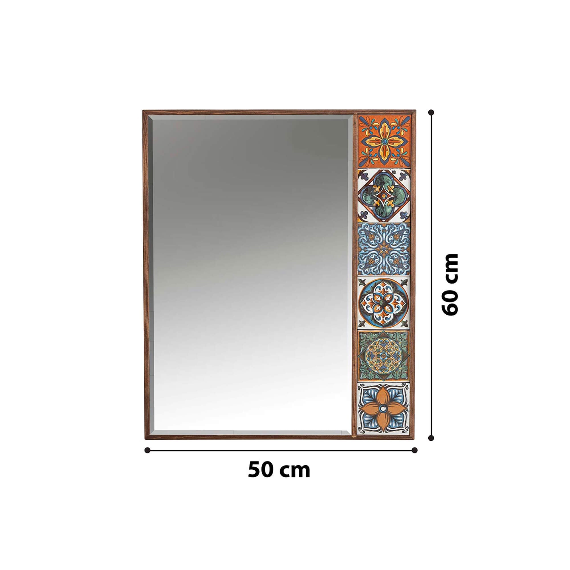 Collection of Galen Decorative Handcrafted Stone And Wood Wall Mirror in a gallery layout