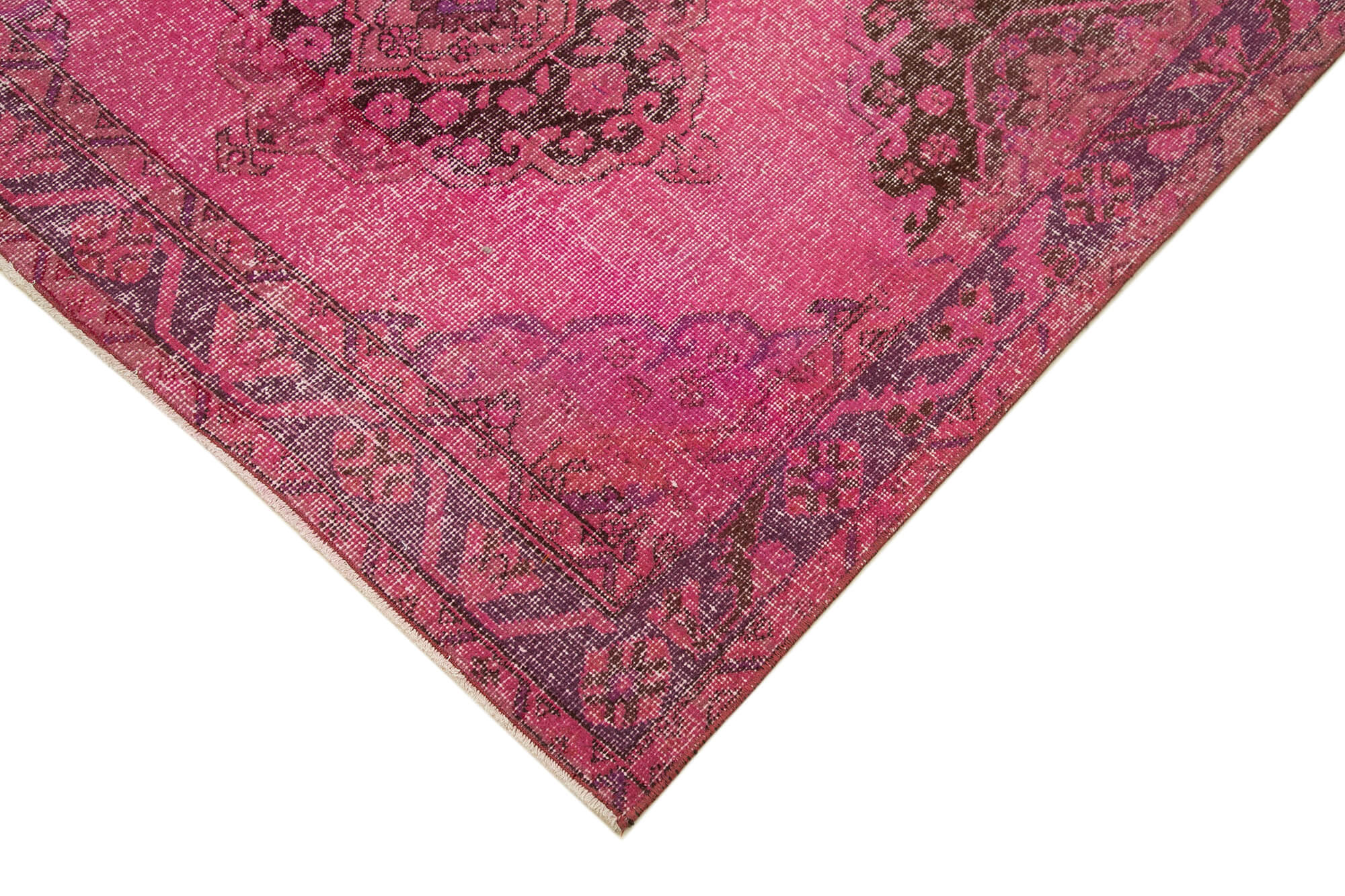 Collection of 4' 9'' x 12' 4'' Pink Vintage Runner Rug in a gallery layout