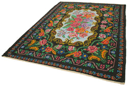 Collection of 6' 6'' x 8' 11'' Rose Kilim Area Rug in a gallery layout