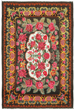 Collection of 7' 2'' x 10' 8'' Moldovan Rose Kilim Rug in a gallery layout