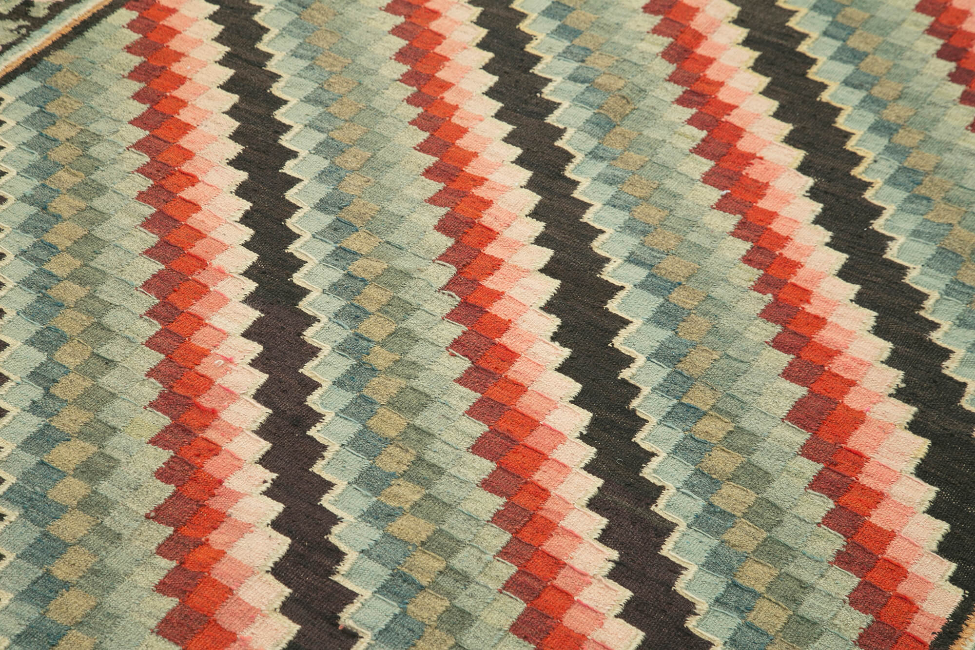 Collection of 5' 4'' x 7' 1'' Handwoven Moldova Kilim Rug in a gallery layout