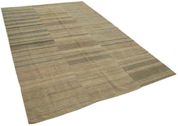 Collection of 6' x 9' 7'' Brown Color Thin Kilim Rug in a gallery layout