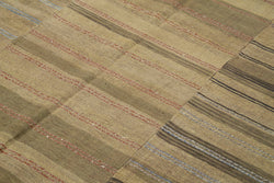 Collection of 6' x 9' 7'' Brown Color Thin Kilim Rug in a gallery layout