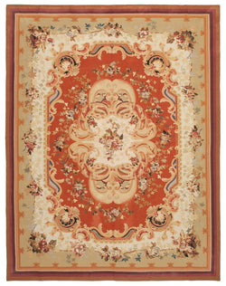 Collection of 10' 3'' x 13 4'' Decorative Aubusson Kilim in a gallery layout