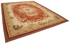 Collection of 10' 3'' x 13 4'' Decorative Aubusson Kilim in a gallery layout