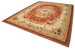 Collection of 10' 3'' x 13 4'' Decorative Aubusson Kilim in a gallery layout