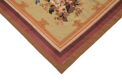 Collection of 10' 4'' x 13' 5'' Floral Aubusson Kilim in a gallery layout