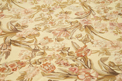 Collection of 9' 9'' x 14' 2'' Floral Aubusson Kilim in a gallery layout