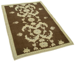 Collection of 3' 3'' x 4' 8'' Beige Handmade Area Rug in a gallery layout