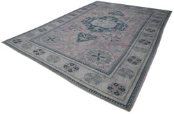 Collection of 9' 7'' x 13' 5'' Handmade Anatolian Oushak Rug in a gallery layout