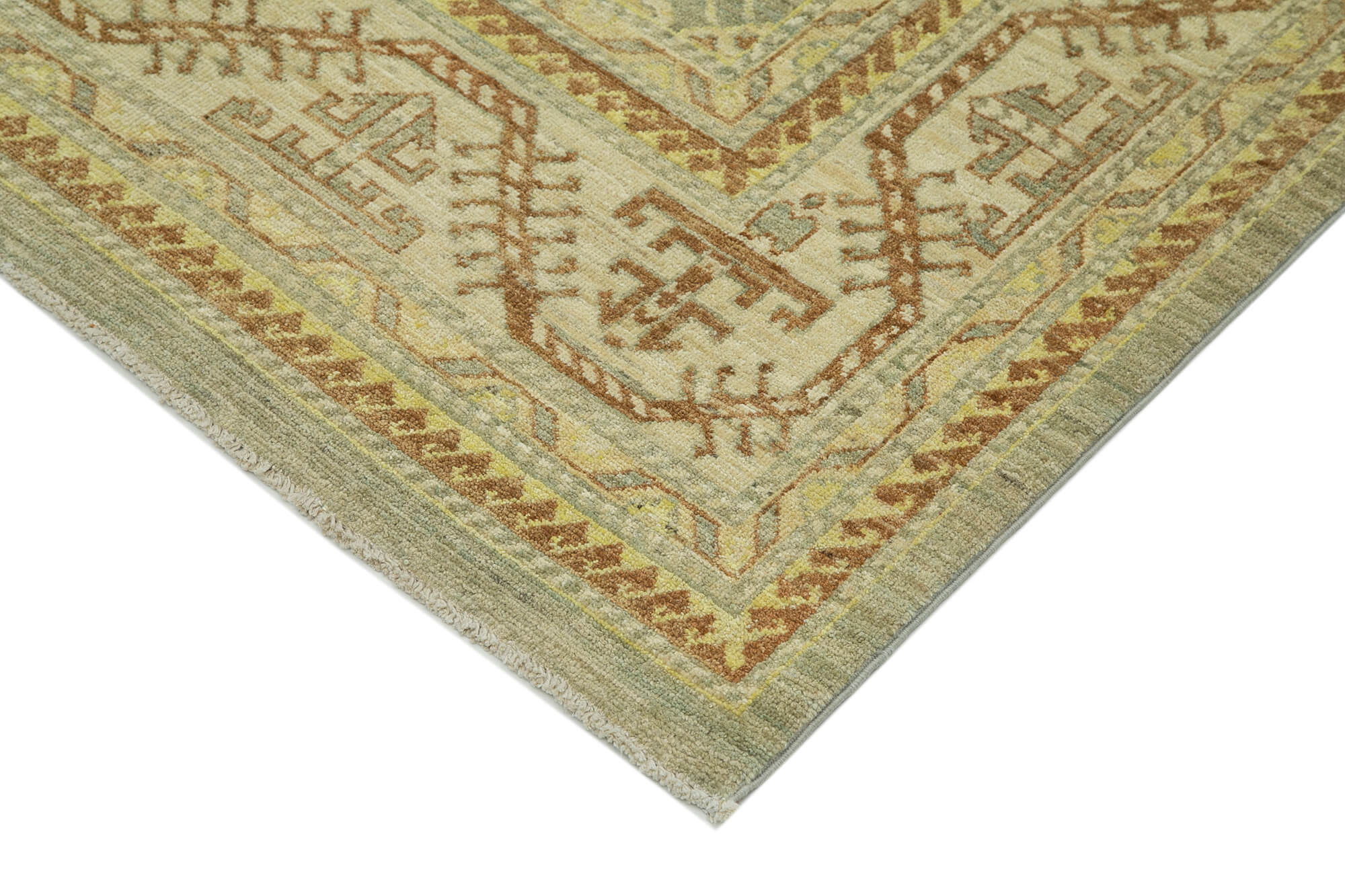 Collection of 7' 11'' x 9' 7'' Beige Handmade Oushak Rug in a gallery layout