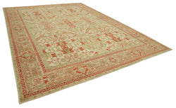 Collection of 10' 2'' x 14' 1'' Handmade Oriental Oushak Rug in a gallery layout