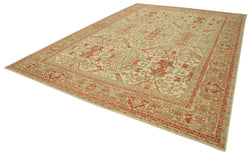 Collection of 10' 2'' x 14' 1'' Handmade Oriental Oushak Rug in a gallery layout