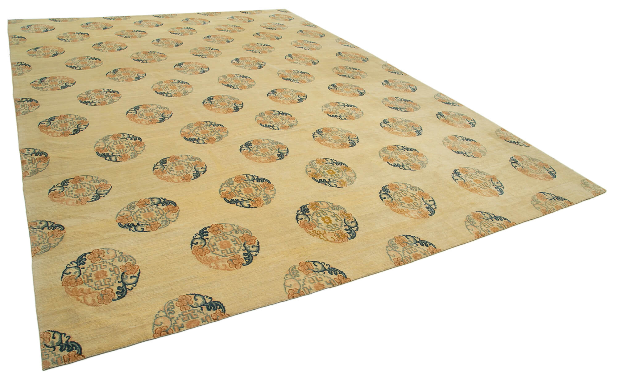 Collection of 9' 11'' x 13' 11'' Beige Oriental Oushak Rug in a gallery layout