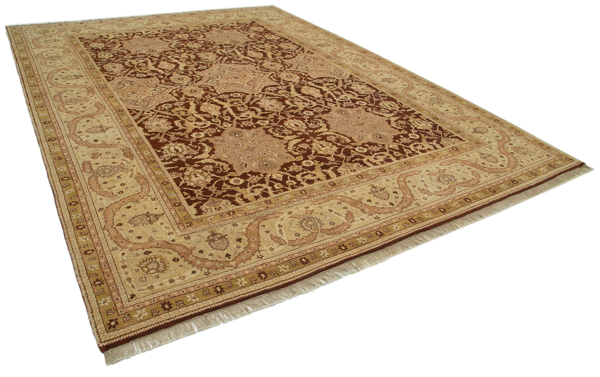 Collection of 9' 11'' x 13' 10'' Handmade Oriental Oushak Rug in a gallery layout