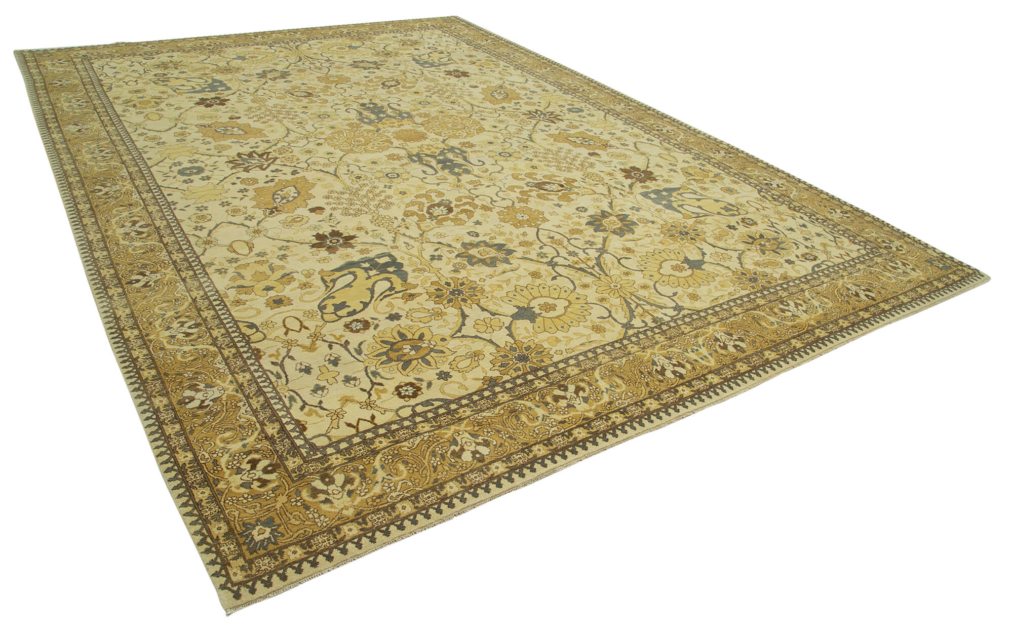 Collection of 9' 10'' x 14' 1'' Beige Oriental Oushak Rug in a gallery layout