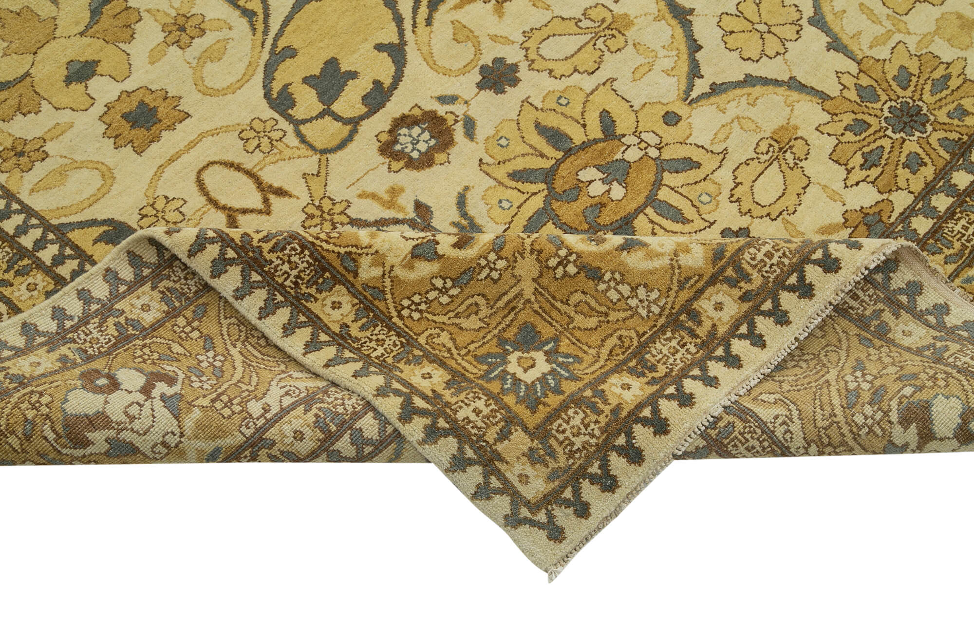 Collection of 9' 10'' x 14' 1'' Beige Oriental Oushak Rug in a gallery layout