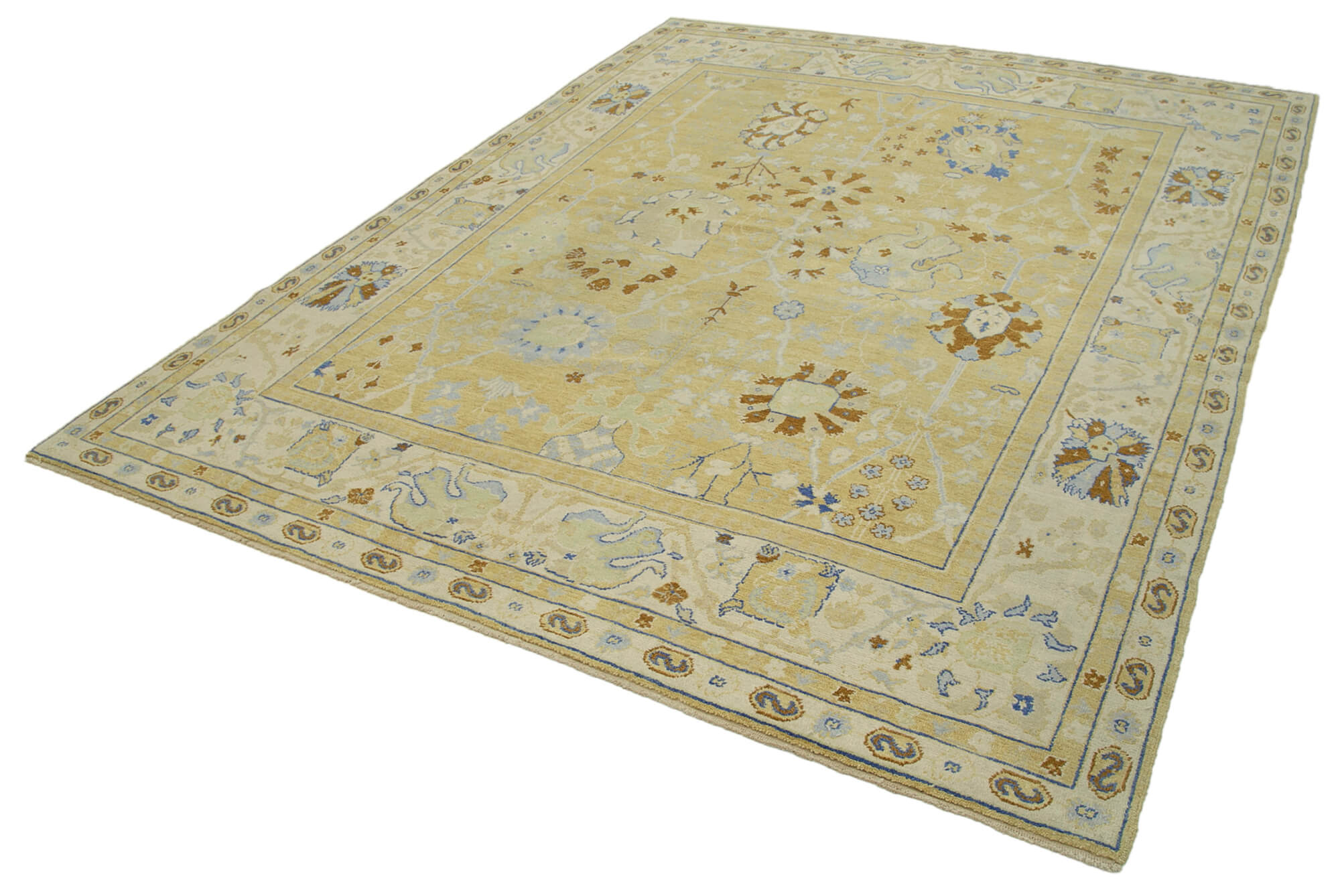 Collection of 7' 10'' x 9' 11'' Handmade Oriental Oushak Rug in a gallery layout