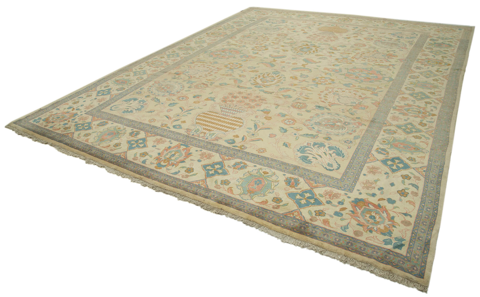 Collection of 10' 8'' x 13' 9'' Beige Oriental Oushak Rug in a gallery layout