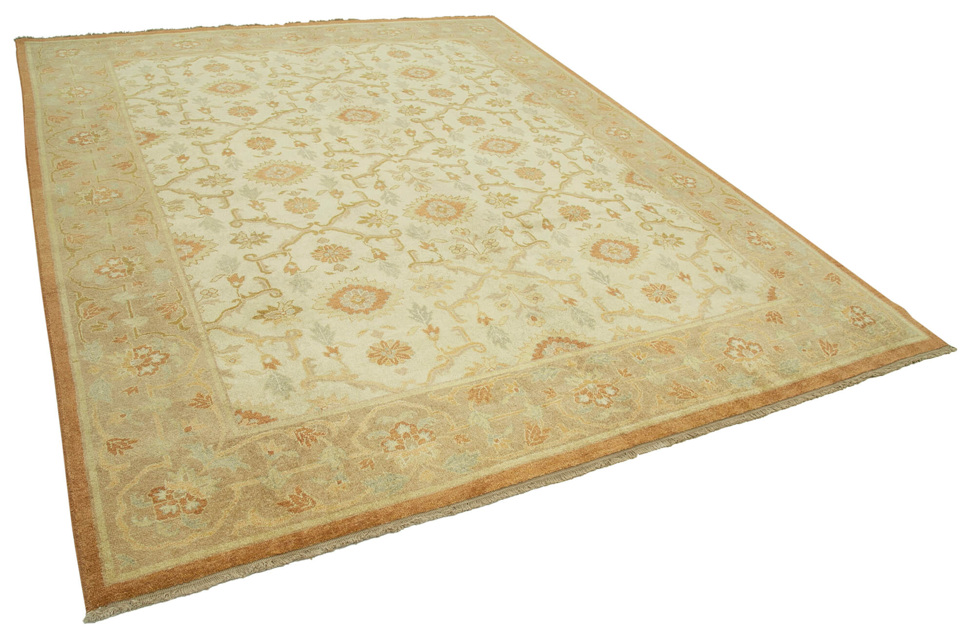 Collection of 8' 1'' x 10' 1'' Beige Oriental Oushak Rug in a gallery layout