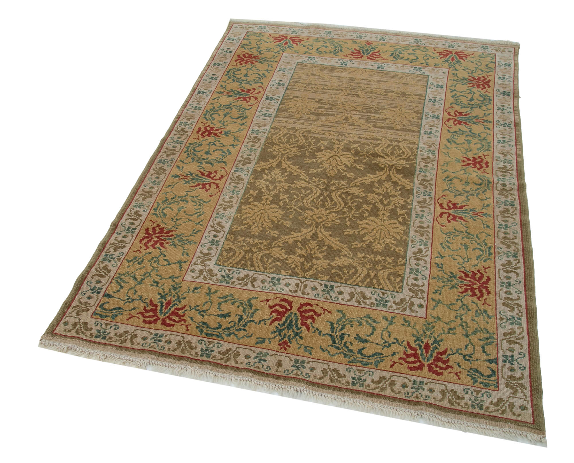 Collection of 4' 1'' x 5' 11'' Handmade Oushak Rug in a gallery layout