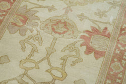 Collection of 2' 6'' x 13' 3'' Beige Oriental Oushak Rug - 34396 in a gallery layout