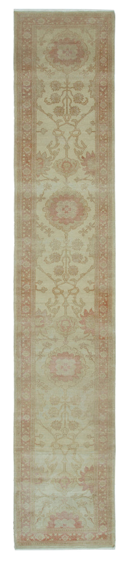 Collection of 2' 6'' x 13' 3'' Hand-Knotted Oushak Rug in a gallery layout