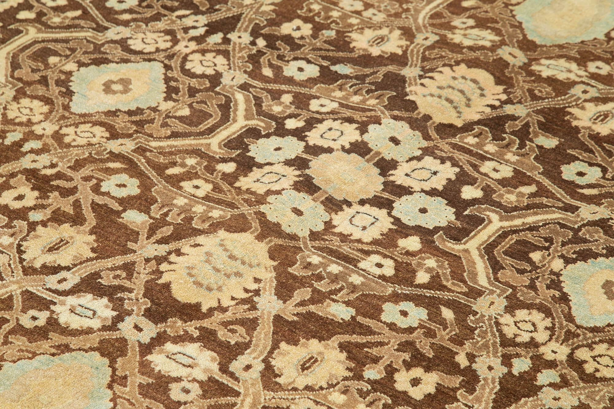 Collection of 8' 10'' x 11' 7'' Beige and Brown Oushak Rug in a gallery layout