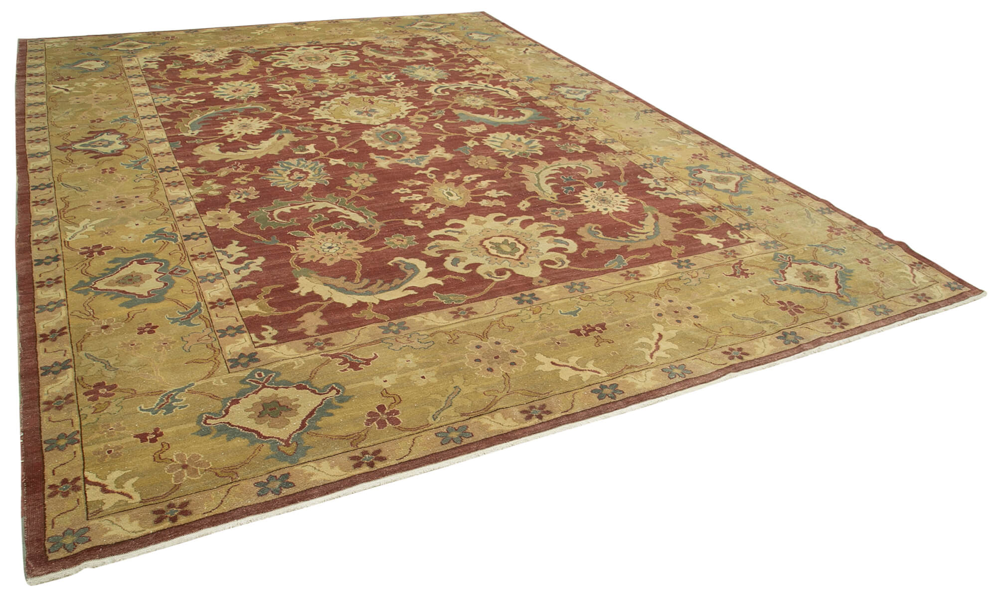 Collection of 10' x 13' 8'' Hand-Knotted Oushak Rug in a gallery layout