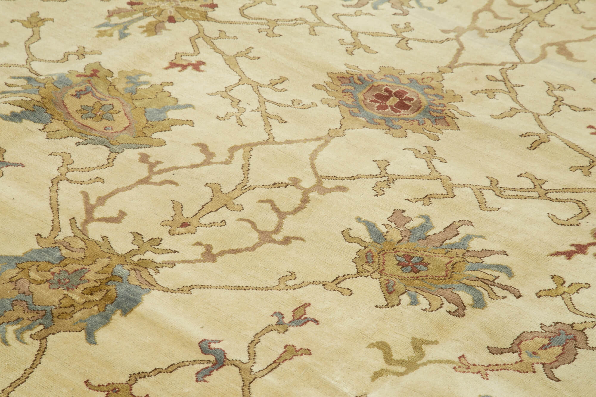 Collection of 9' 10'' x 13' 1'' Beige Oriental Oushak Rug - 35866 in a gallery layout