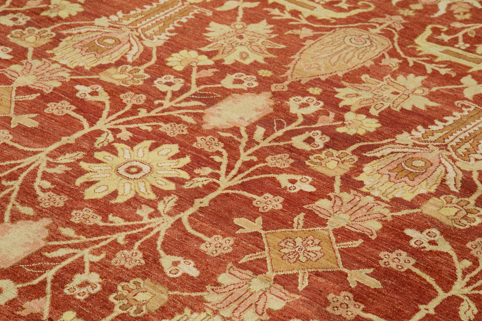 Collection of 12' x 14' 7'' Red Oriental Oushak Rug in a gallery layout