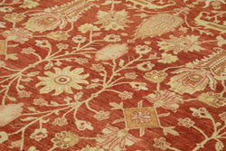 Collection of 12' x 14' 7'' Red Oriental Oushak Rug in a gallery layout