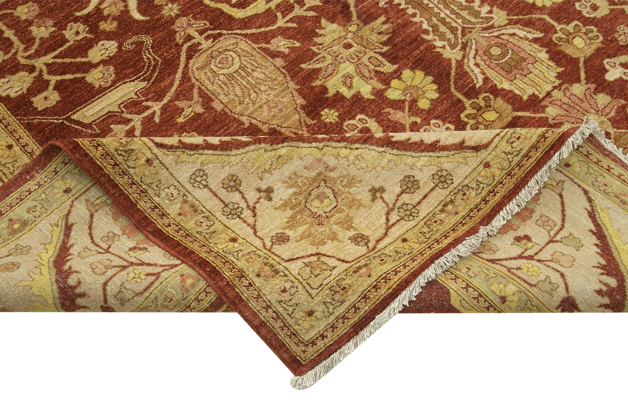 Collection of 12' x 14' 7'' Red Oriental Oushak Rug in a gallery layout